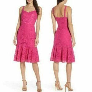 Nwt Chelsea 28 | Magenta lace midi dress